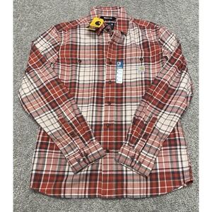 Carhartt Rugged Flex Relaxed Fit Casual Button Down Shirt Mens S Red Plaid NEW